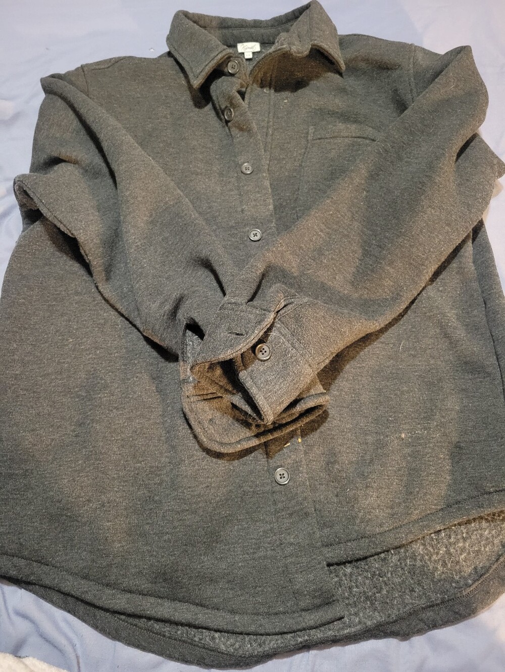 Women's Charcoal Button-Up Shacket